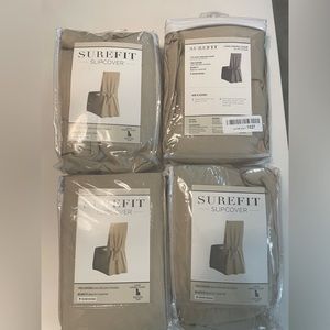 Set of 4 Surefit slipcovers for armless dining chairs